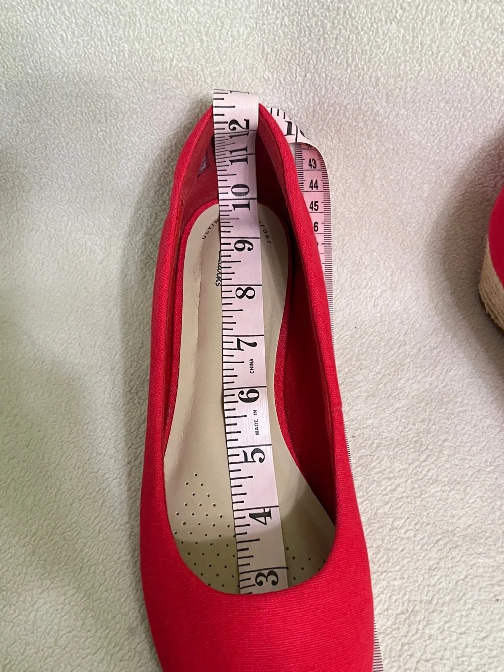 Clarks Mallory Luna Platform Wedge Shoes Red Slip On Women's Size 8.5